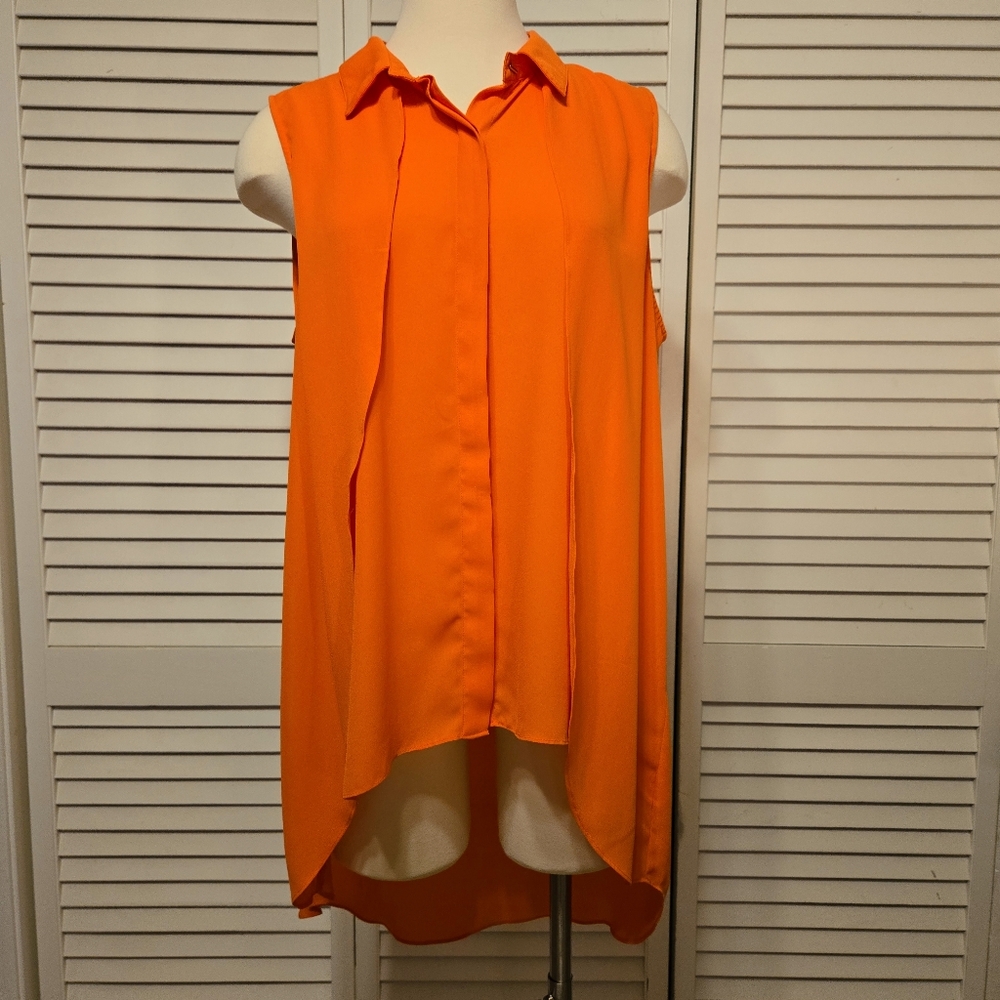 High-Low Super Lightweight Flowy Layered Sleeveless Blouse by Valerie Stevens